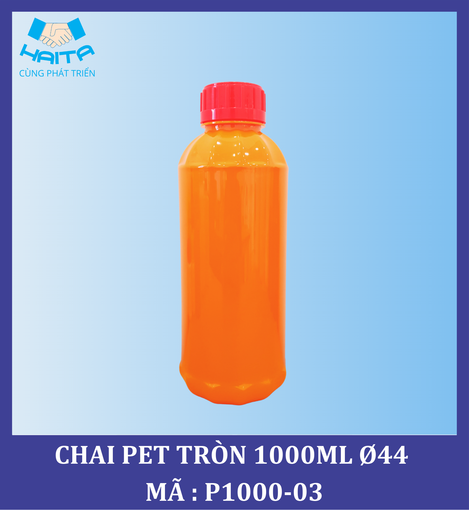 CHAI PET TRÒN 1000ML Ø44 MÃ SP : P1000-03
