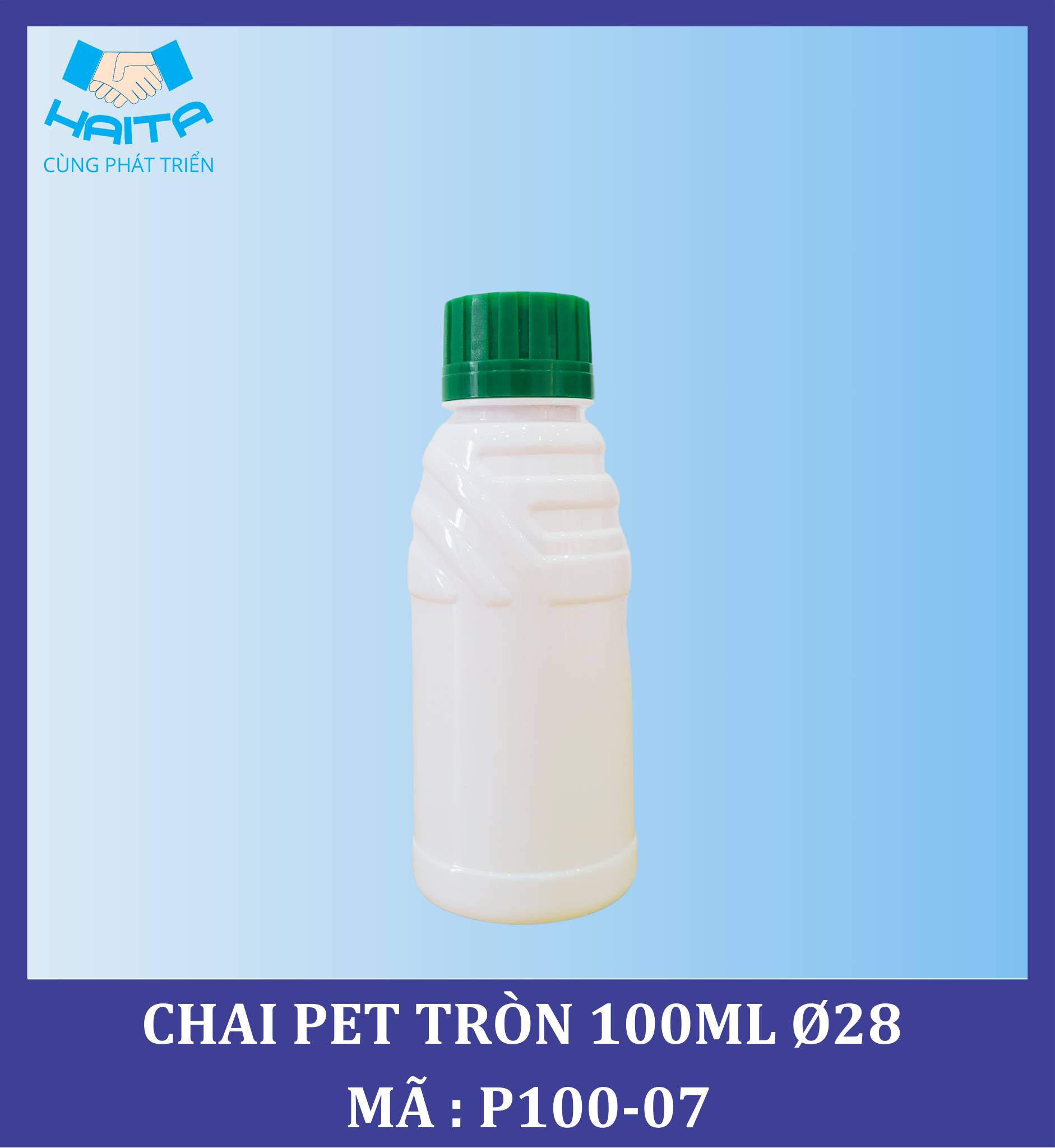 CHAI PET TRÒN 100ML Ø28 MÃ SP : P100-07