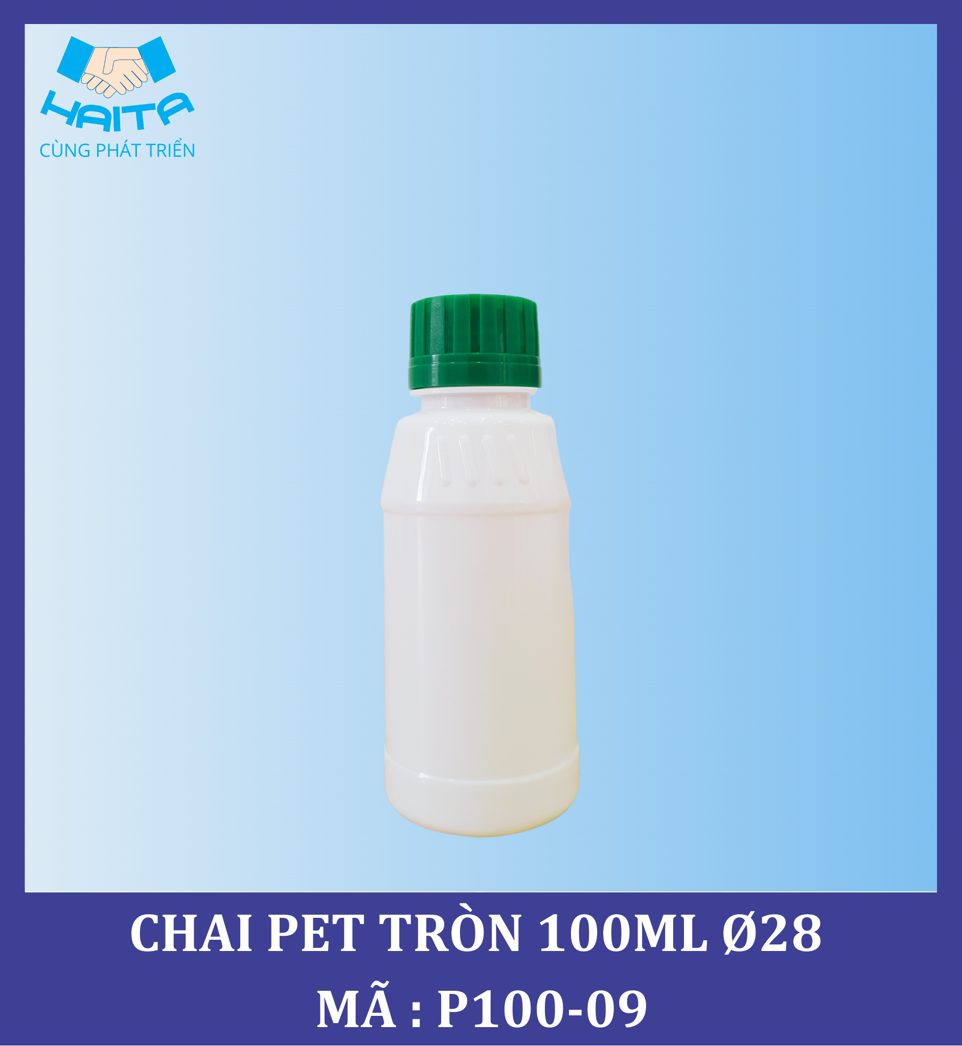 CHAI PET TRÒN 100ML Ø28 MÃ SP : P100-09