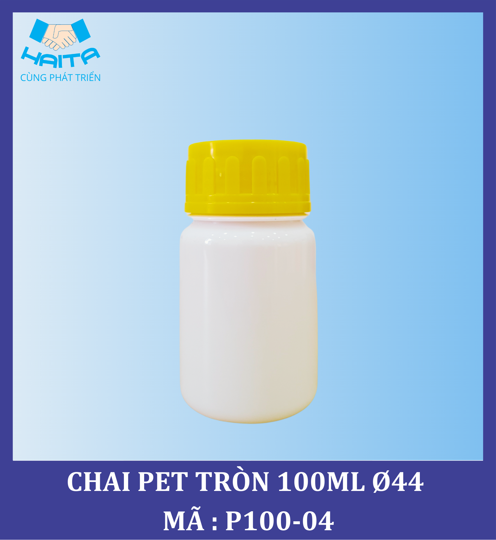 CHAI PET TRÒN 100ML Ø44 MÃ SP : P100-04