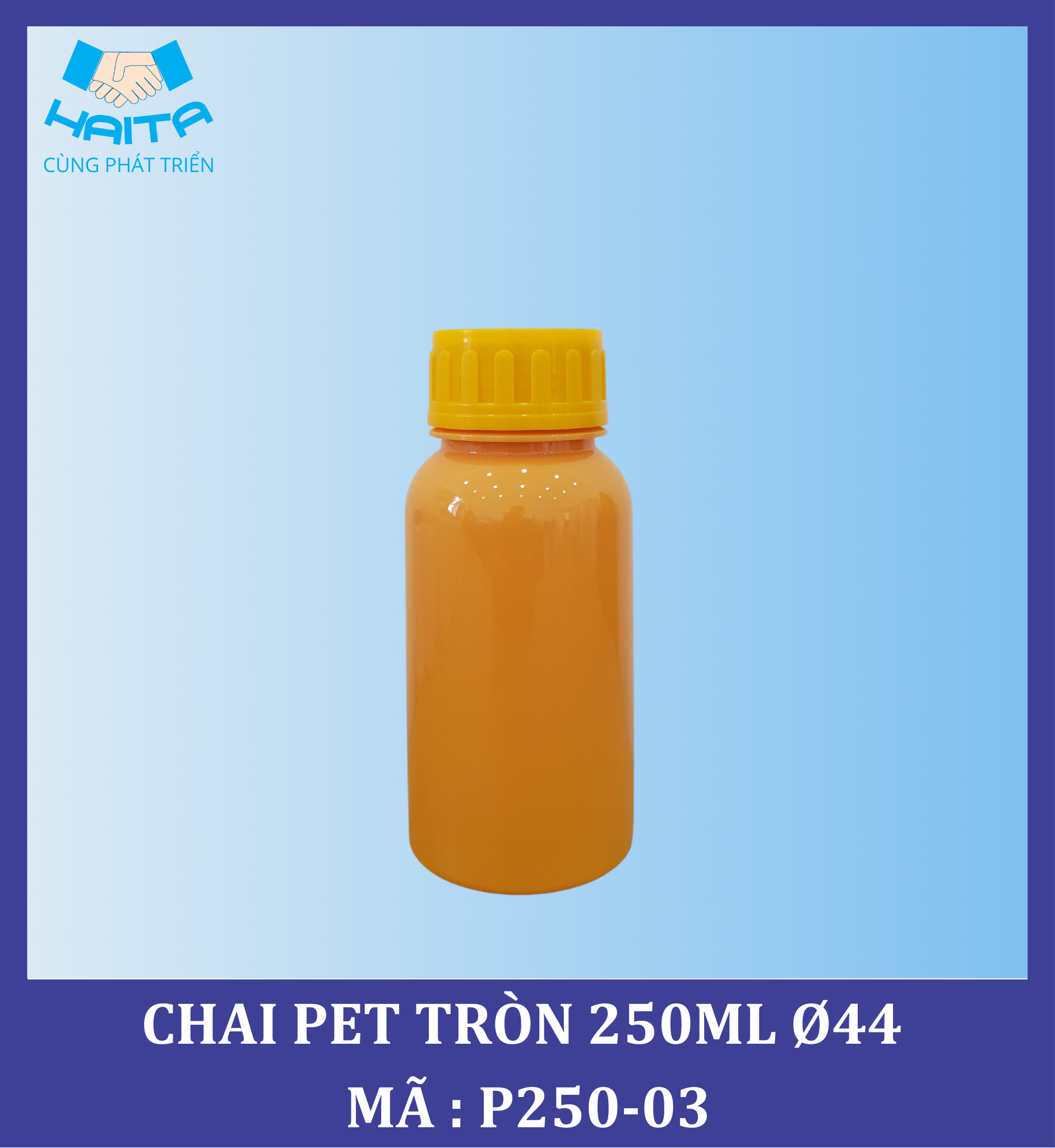CHAI PET TRÒN 250ML Ø44 MÃ SP : P250-03