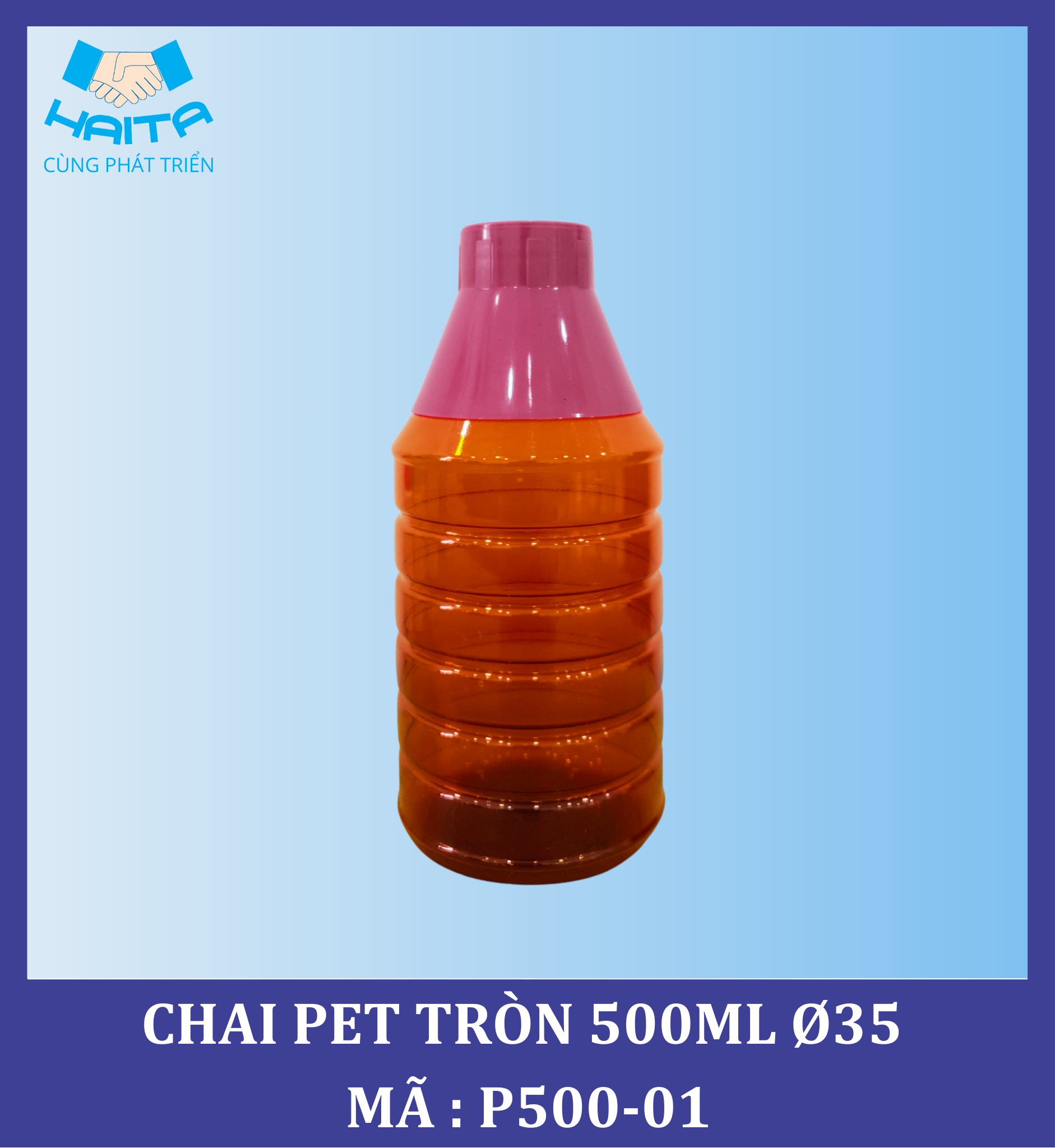 CHAI PET TRÒN 500ML Ø35 MÃ SP : P500-01