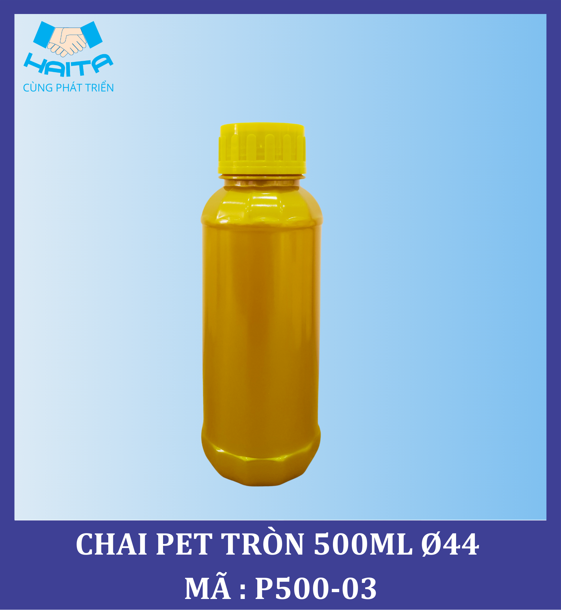 CHAI PET TRÒN 500ML Ø44 MÃ SP : P500-03