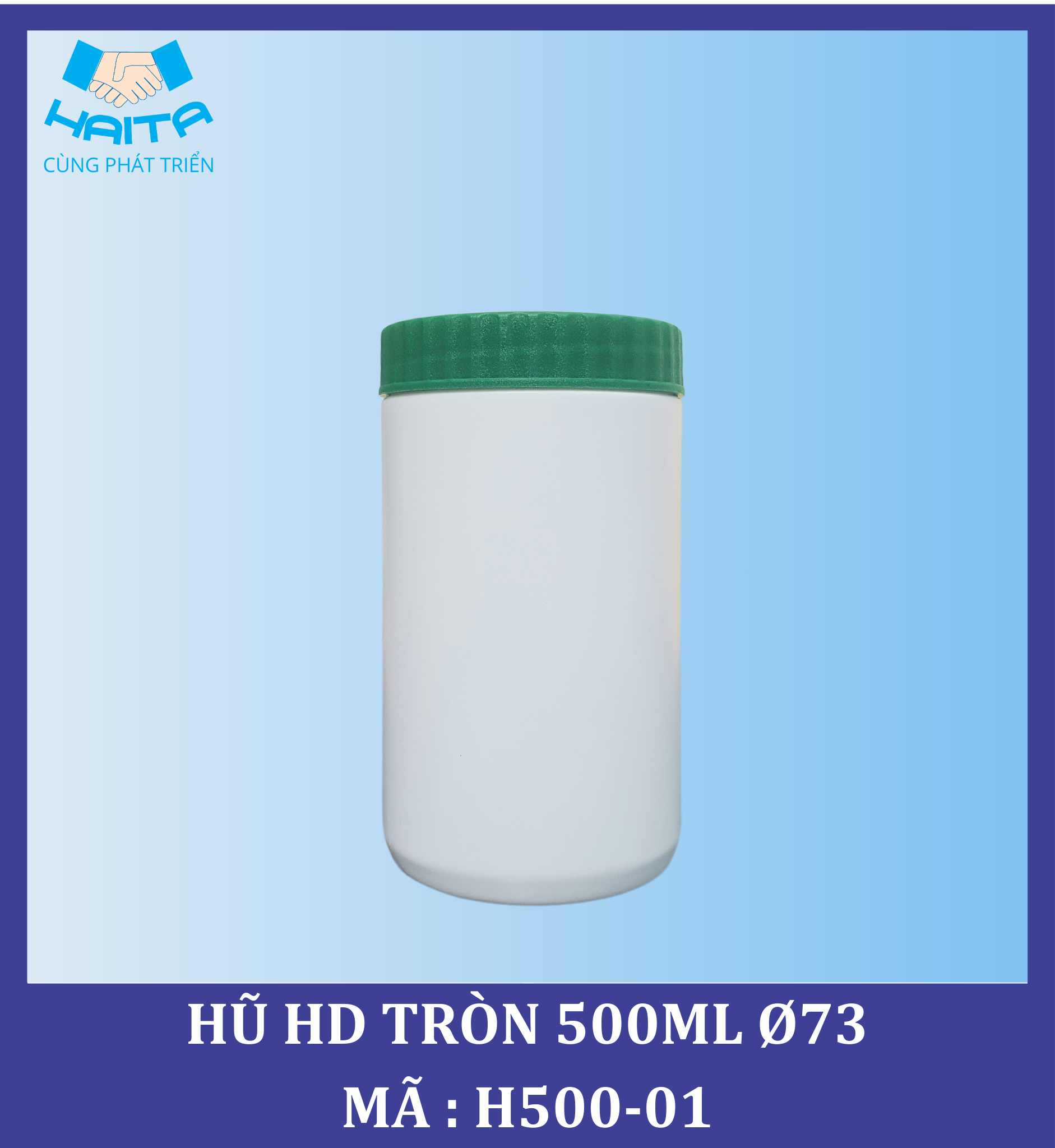 HŨ HDPE TRÒN 500ML Ø73 MÃ SP : H500-01