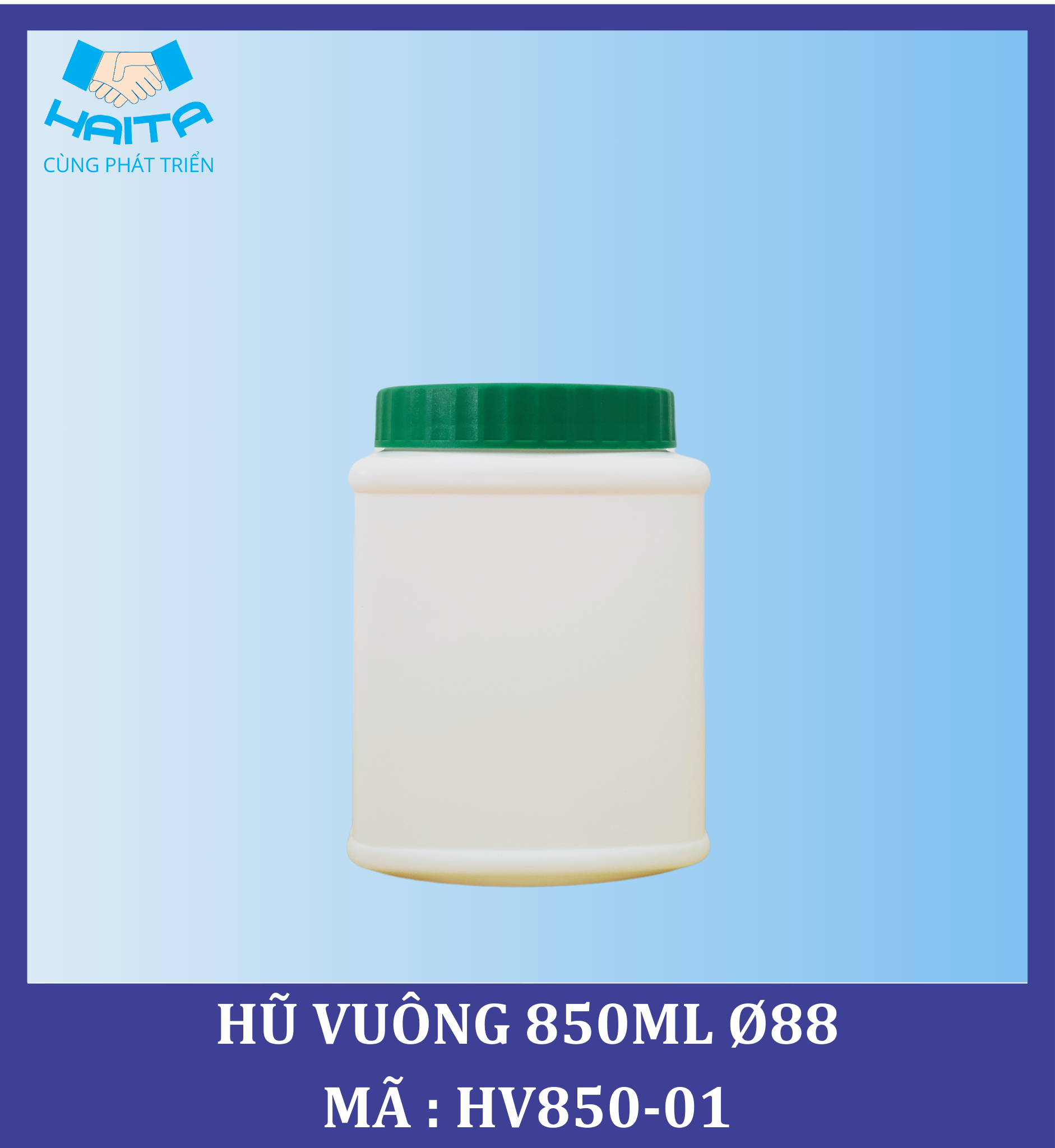 HŨ HD VUÔNG 850ML Ø88 MÃ SP : HV850-01